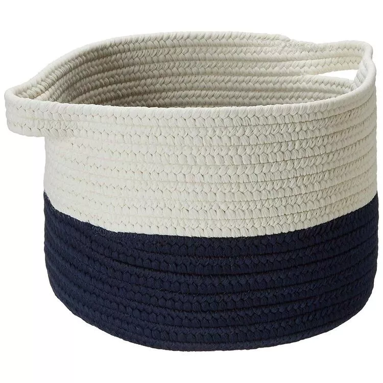 Beach Bum Basket - Navy 13"x13"x9" Storage Basket