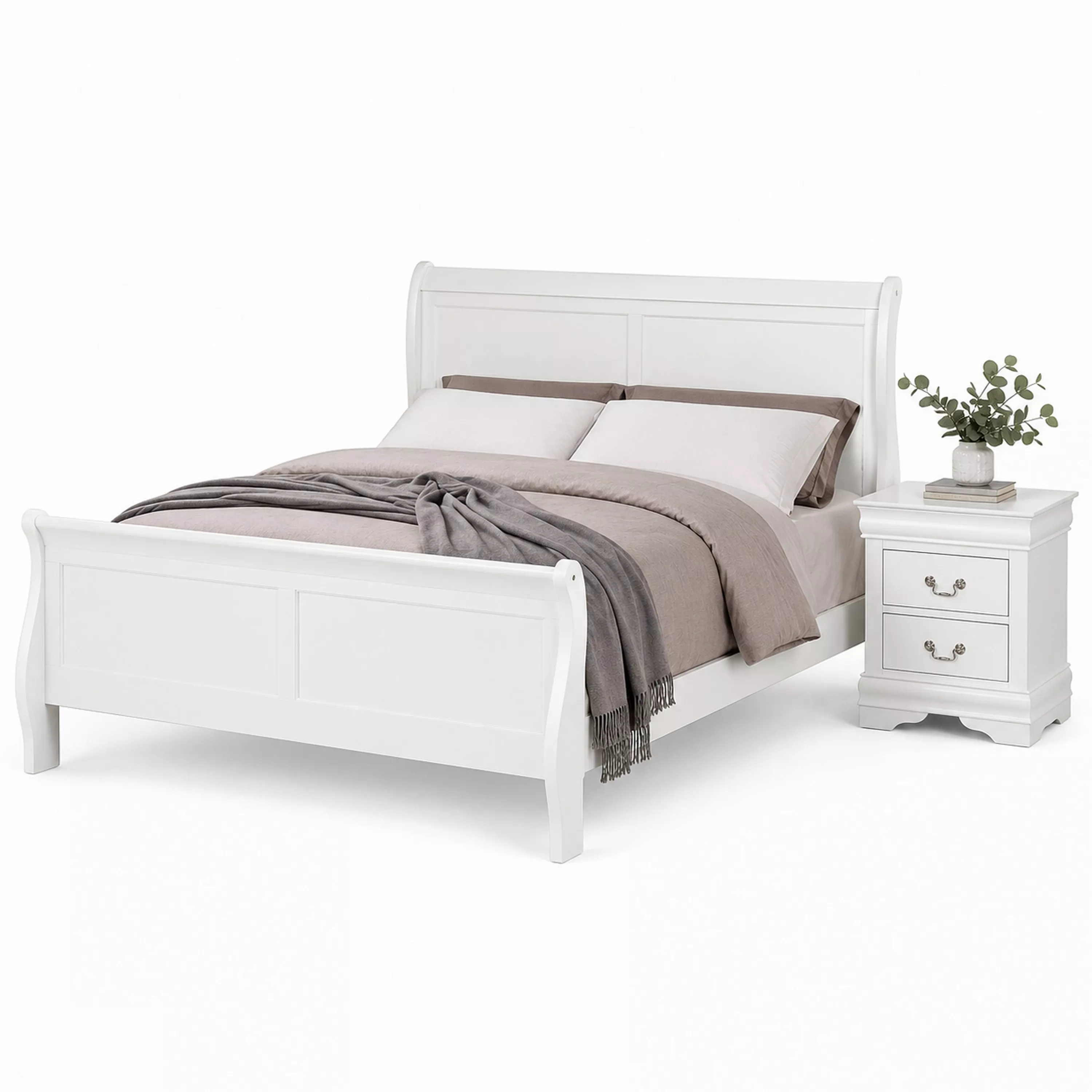 Bedroom Set, Wood, 2 Piece Set with Nightstand