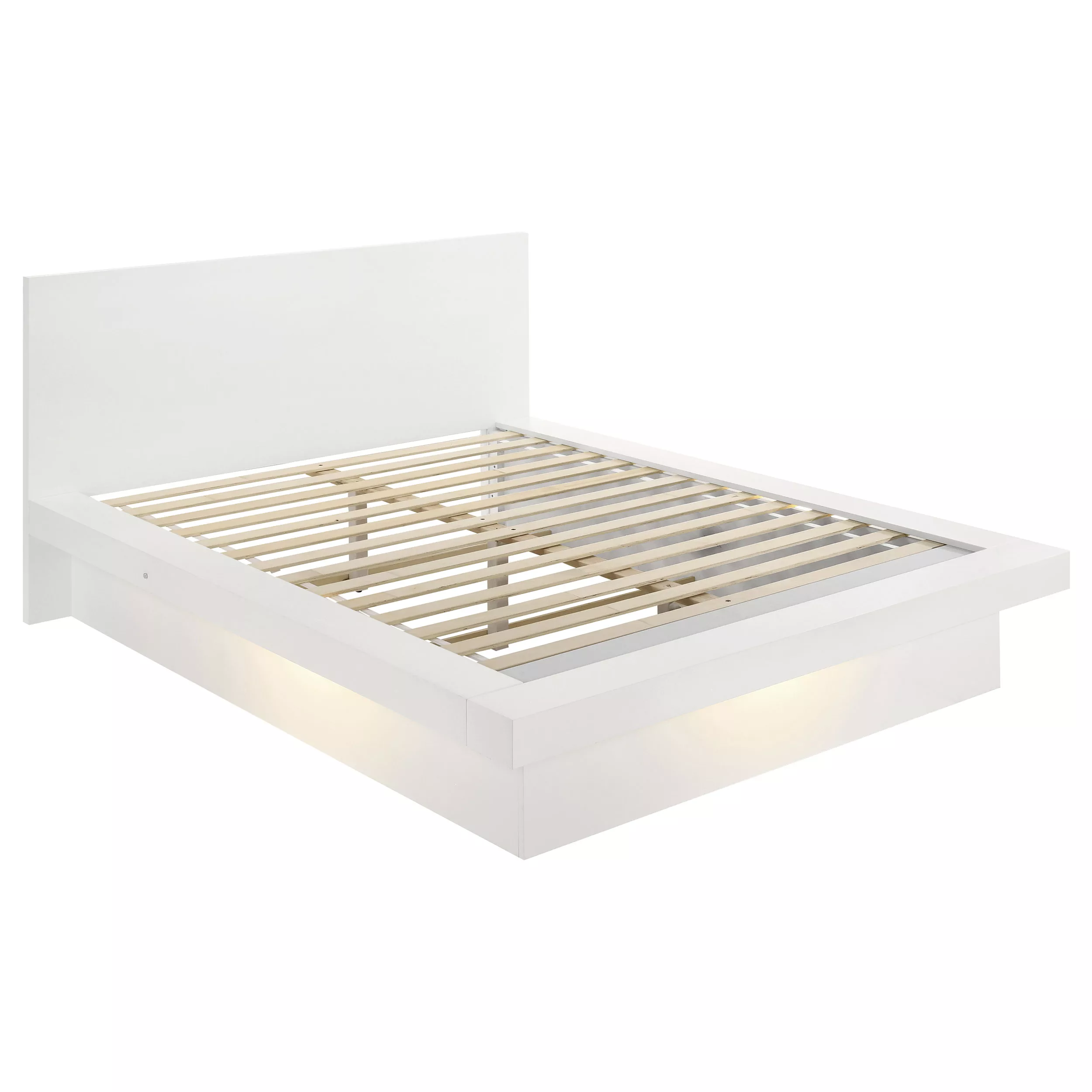 Bela 5 Piece Queen Bedroom Set, LED Lit Bedframe, Snow White Wood