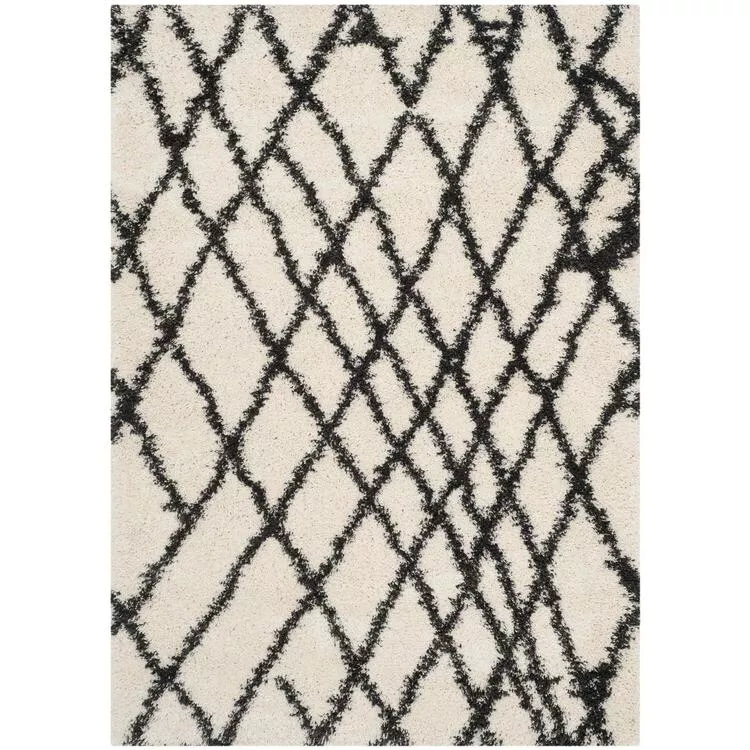 Belize Shag Ivory/Charcoal Square Rug