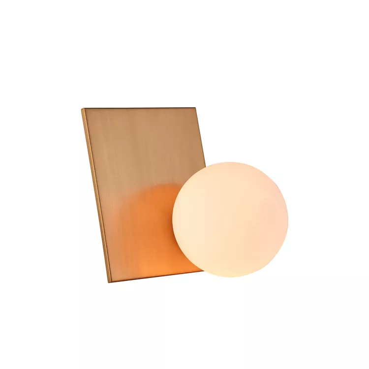 Bethel Gold Table Lamp with Milk White Globe Shade