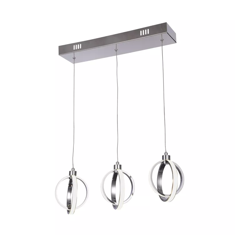 Bethel Modern 3-Light Chrome LED Orb Chandelier