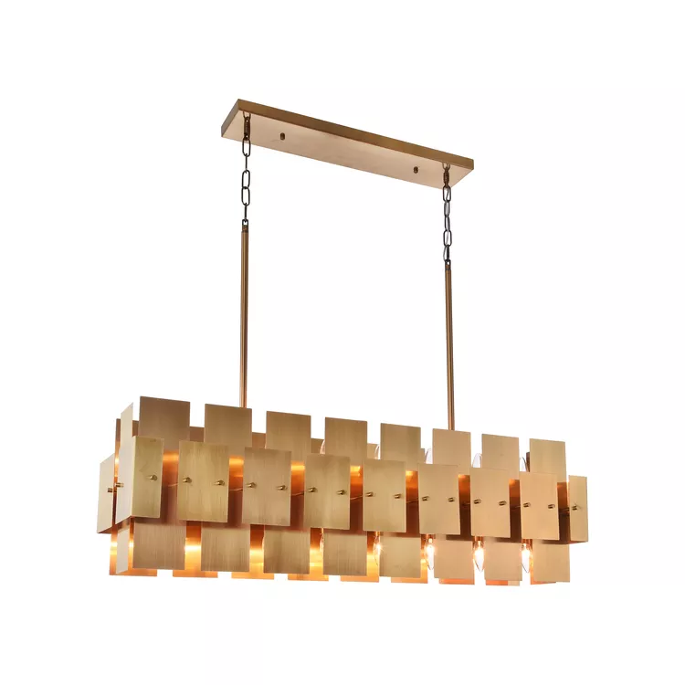 Bethel Modern Brass Geometric Frame Light Fixture