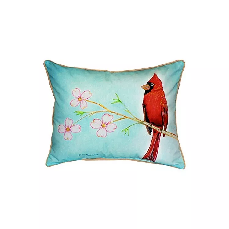 Betsy Drake Dick's Cardinal Extra Large Zippered Pillow 20x24