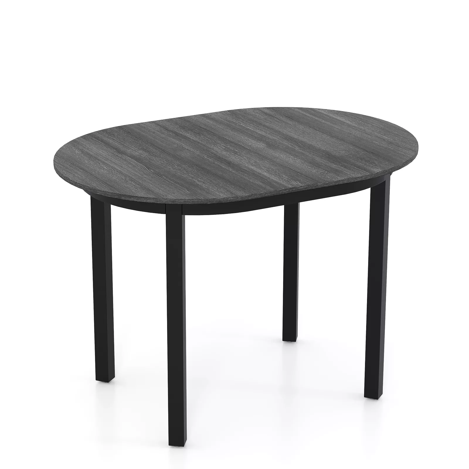 Black 43" Dining Table with Solid Rubber Wood Legs for 2-4 Seats