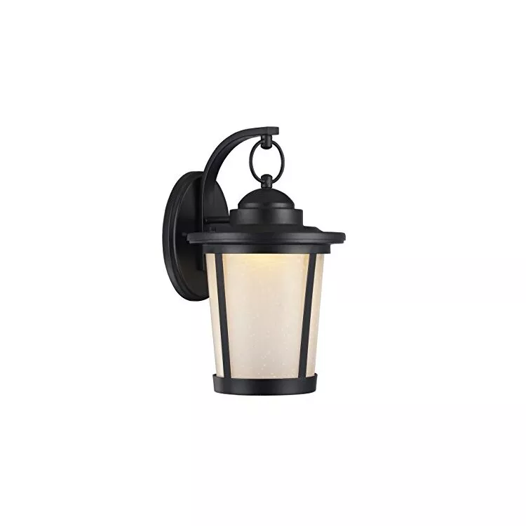 Black Transitional LED Outdoor Wall Sconce 13 Tall Textured Design - Chloe Lighting