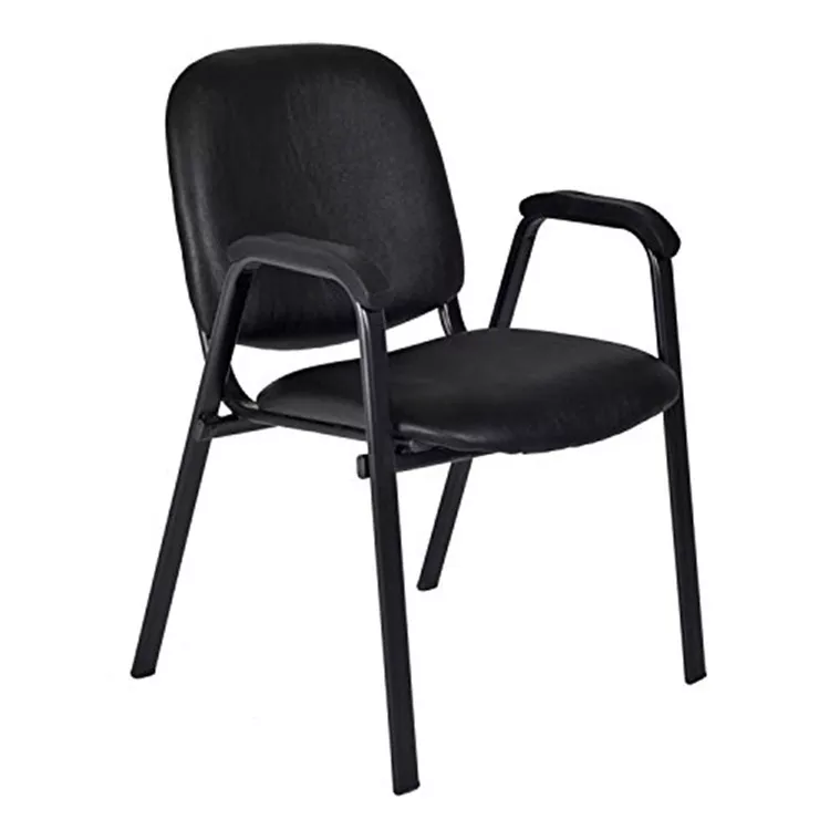 Black Vinyl Stack Chairs 4 Pack Multipurpose - Regency Seating