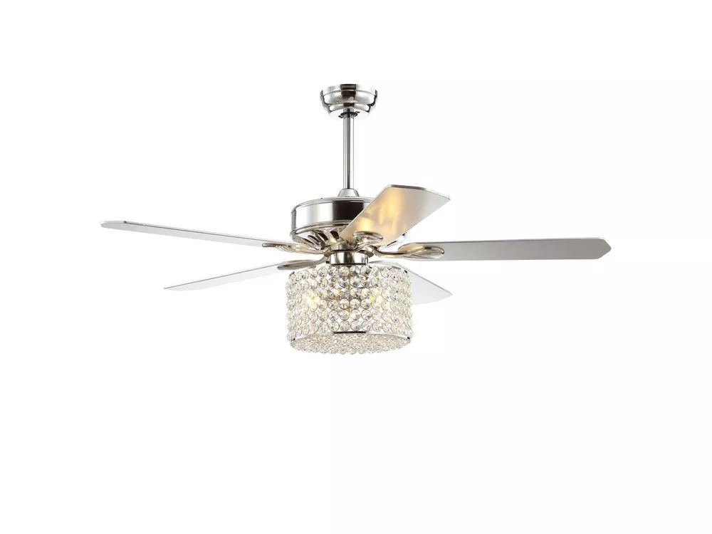 Brandy 3-Light Crystal Prism Drum LED Ceiling Fan With Remote