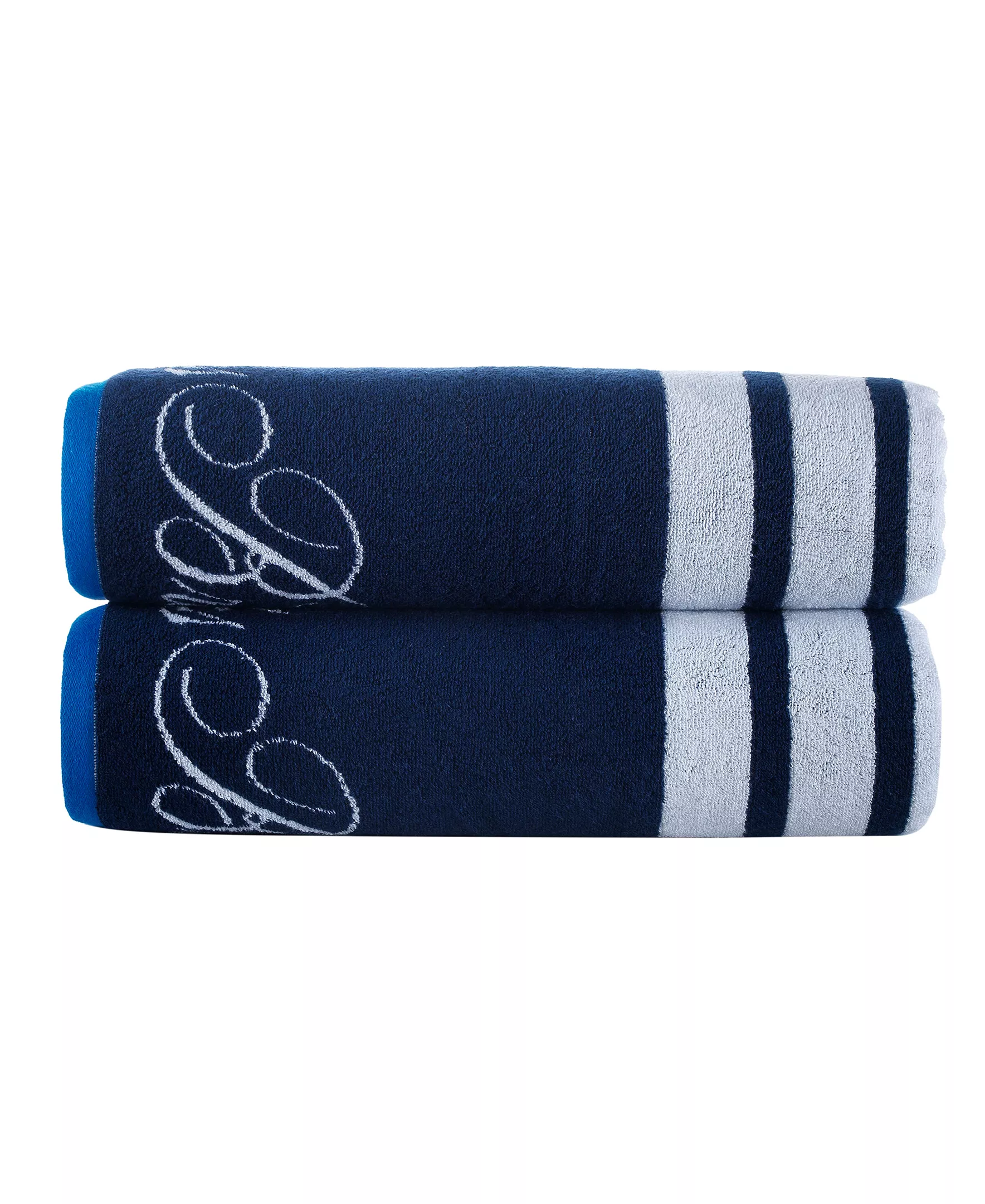 Brooks Brothers Nautical Blanket Stripe 2 pcs Bath Sheets
