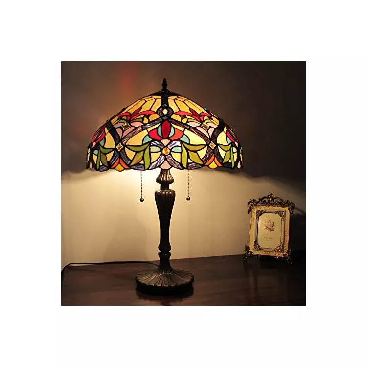 Byron Tiffany-Style 2 Light Victorian Table Lamp 18" Shade