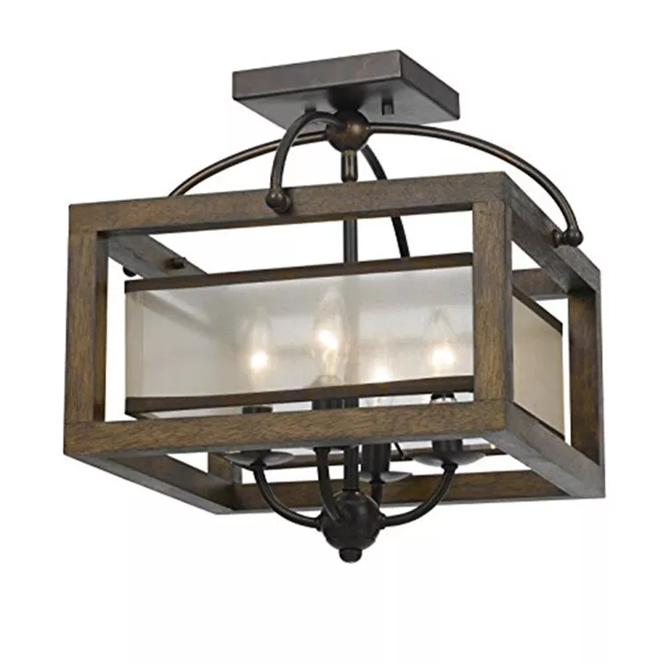 Cal Lighting Dark Bronze 16" Semi Flush Pendant Light