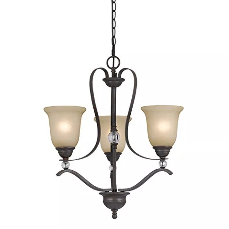 Cal Lighting Organic Black 3-Light Chandelier24"