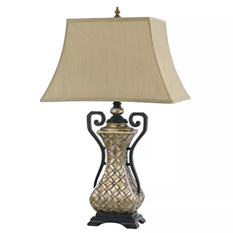Cal Lighting Resin Table LampAntique Silver Bronze