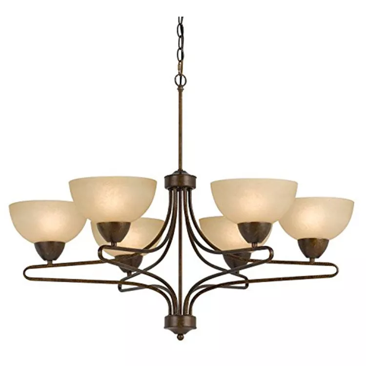 Cal Lighting Six Light Chandelier27.5" Rust Finish