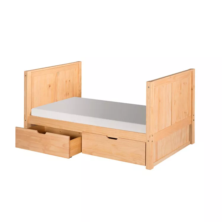Camaflexi Twin Size Platform Bed with Drawers & Tall Headboard
