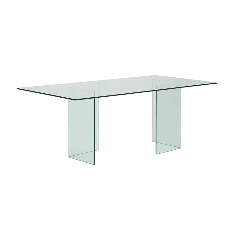 Casabianca Home Miami Dining Table - Clear Base & Top - Seats 8