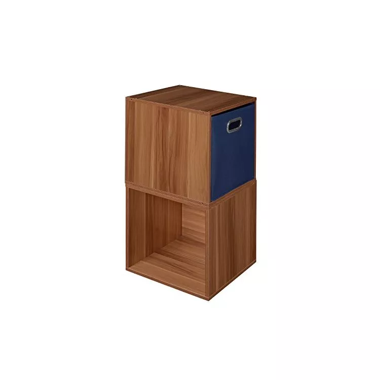 Cherry Blue Storage Cubes & Bin Set, 2 Cubes + 1 Canvas Organizer - Regency Seating