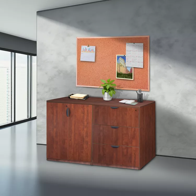 Cherry Lateral File Storage Cabinet Side Stand Up Organizer - Regency Seating