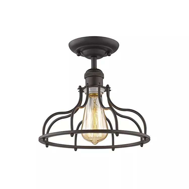 Chloe Lighting Industrial Ceiling Light - Rubbed Bronze Flush Mount