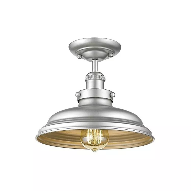 Chloe Lighting Industrial Ceiling Light - Silver Flush Mount Fixture