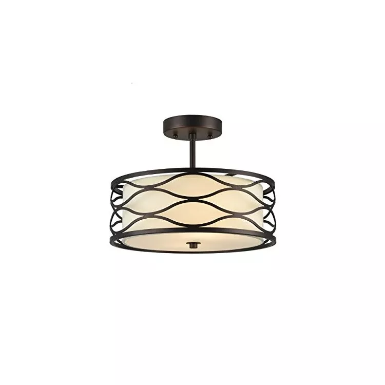 Chloe Lighting Transitional Semi-Flush Ceiling Light Rubbed Bronze Finish