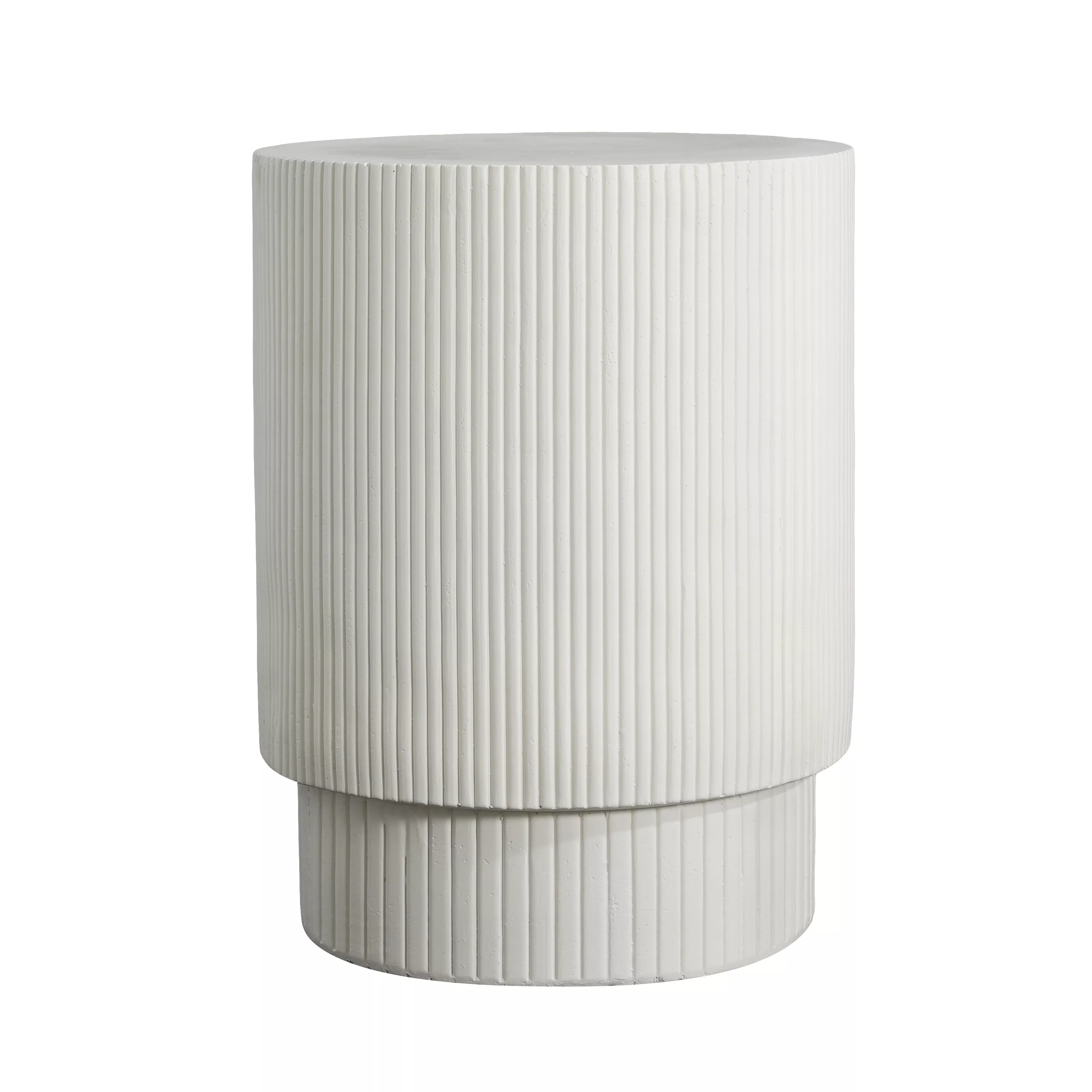 Christopher Knight Home Forestia Minimalist Ribbed Cylindrical Lightweight Concrete Side Table