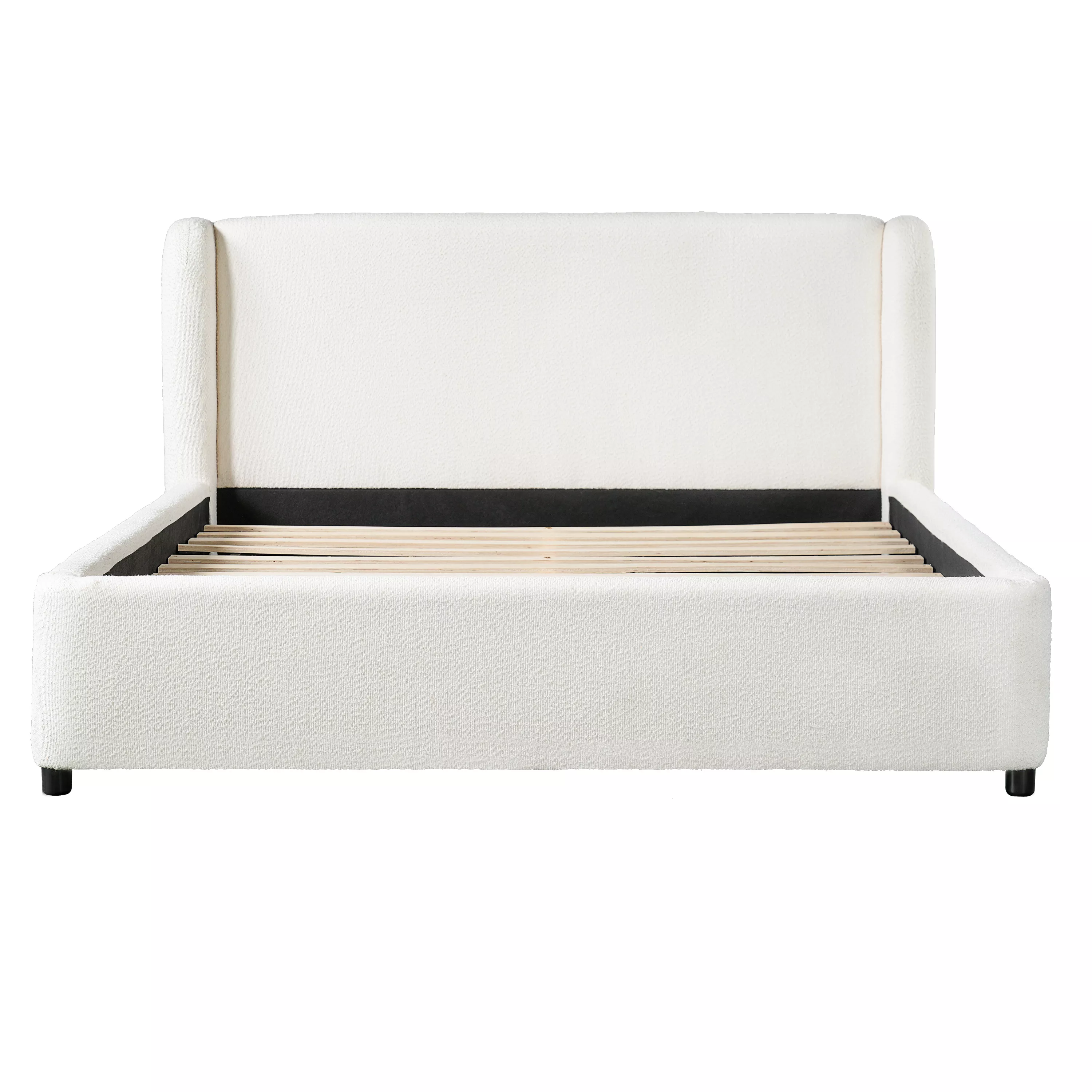 Christopher Knight Home Vigour Boucle Upholstered Platform Bed with Wingback Headboard