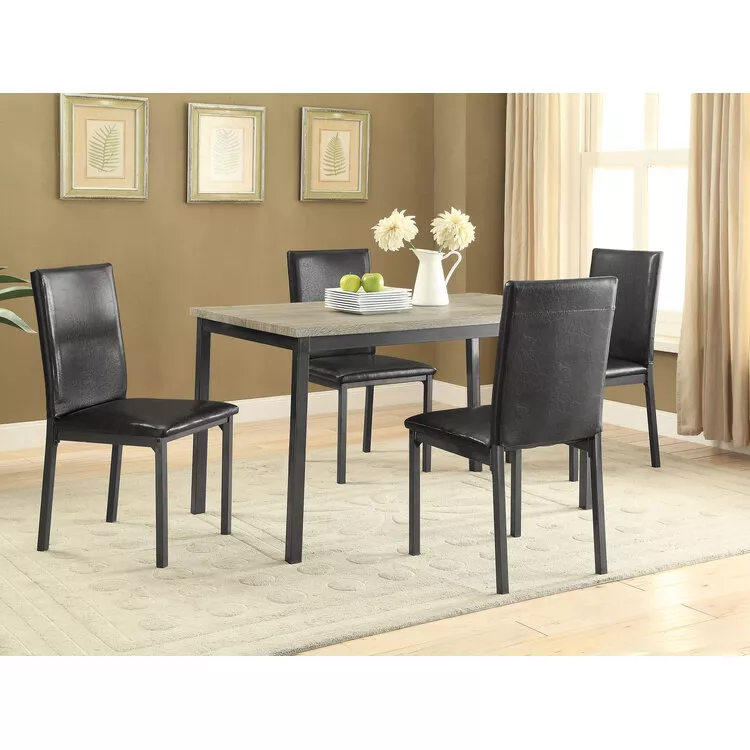 Coaster Garza 5-Piece Rectangular Table Dining Set Grey and Black