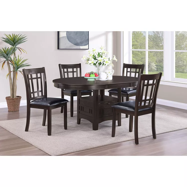 Coaster Lavon 5-Piece Storage Table Dining Set Espresso and Black