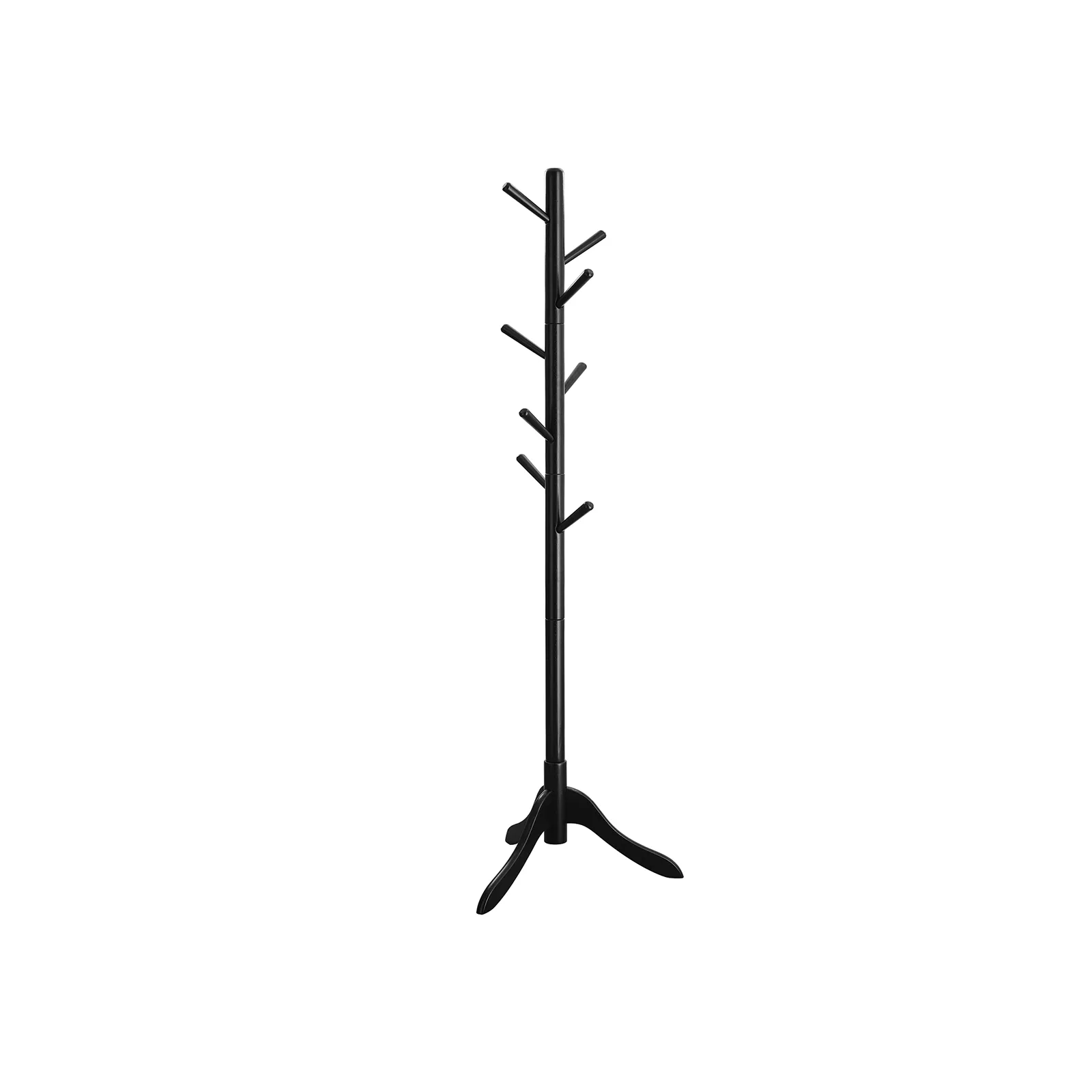 Coat Rack with 8 Hooks, Solid Wood Coat Tree Free Standing