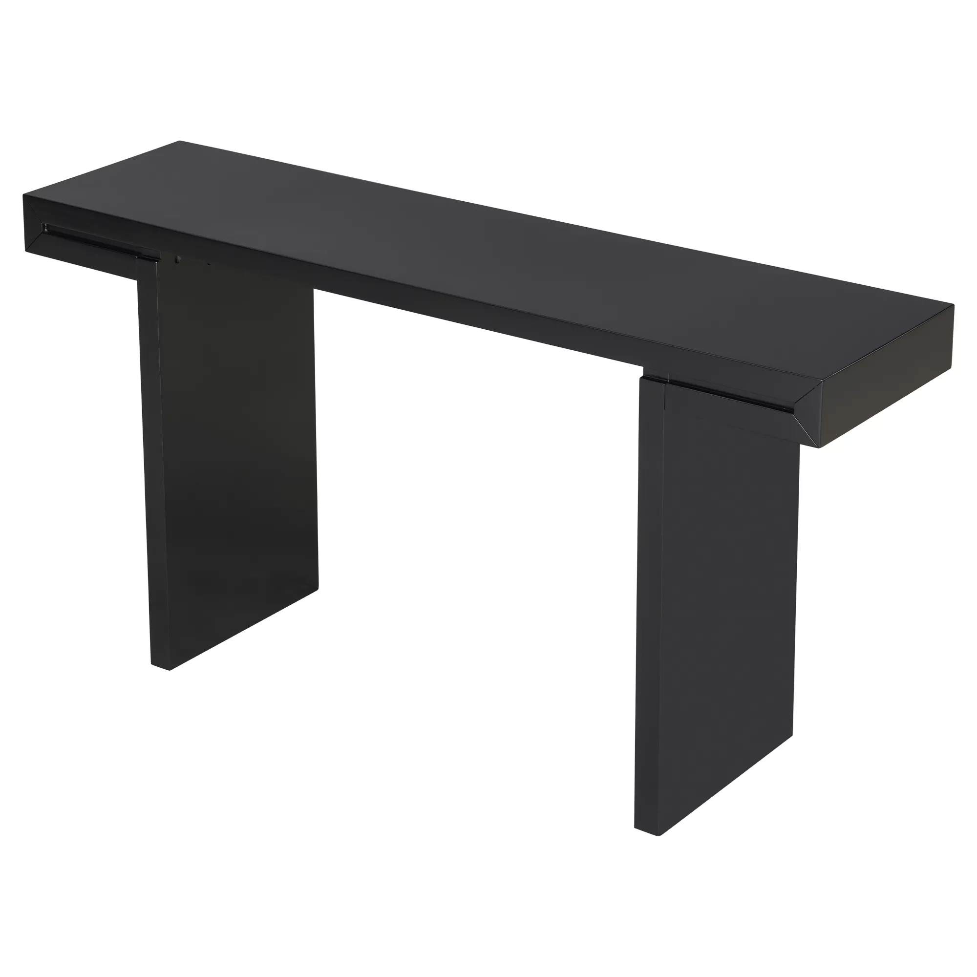 Console Table with Geometric Clean Lines Design,Stylish Table with Painted Finish and Adjustable Feet