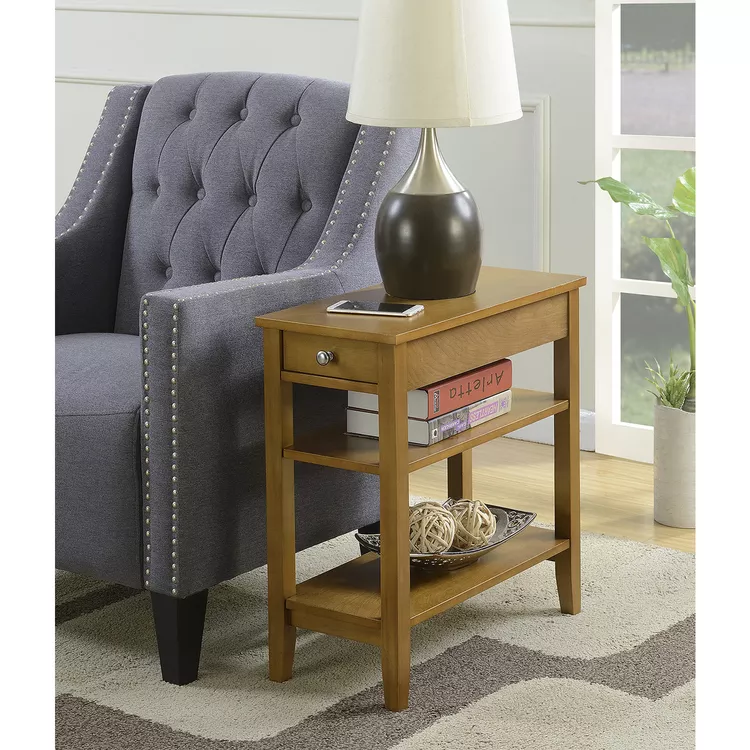Convenience Concepts American Heritage Three Tier End Table With Drawer