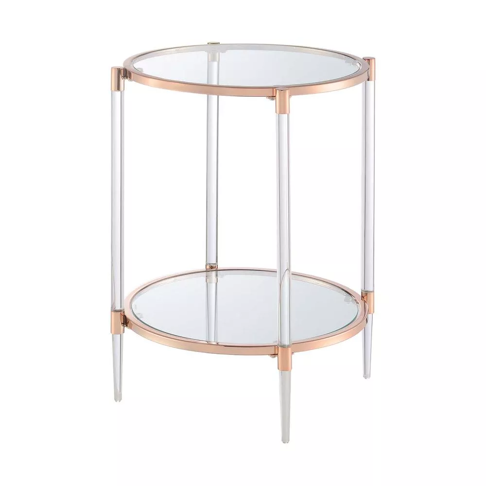 Convenience Concepts Royal Crest 2 Tier Acrylic Glass End Table