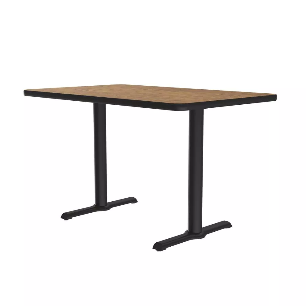 Correll Table Height Deluxe High-Pressure Café and Breakroom Table 30x48 RECTANGULAR MEDIUM OAK, BLACK