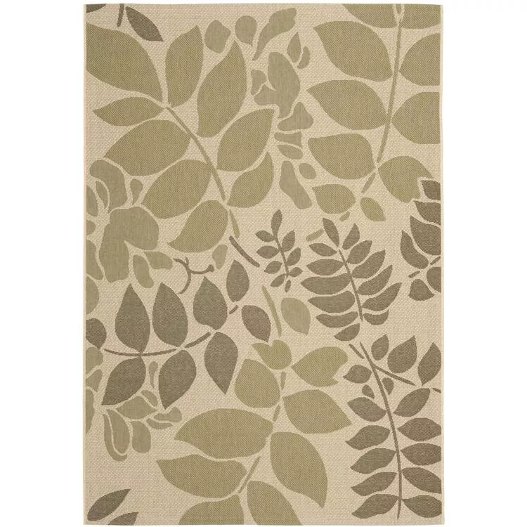 Courtyard Cream/Green Medium Rectangle Rug