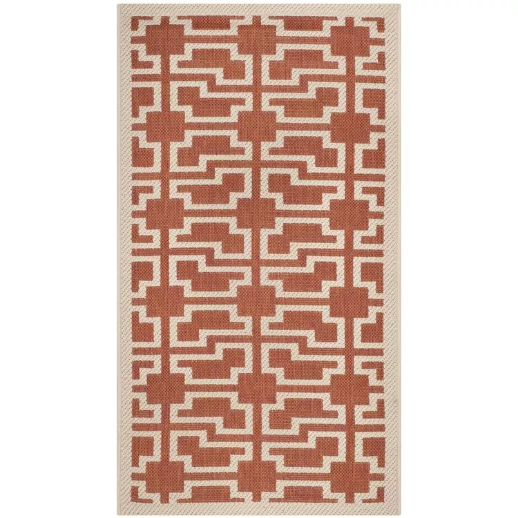Courtyard Navy/Beige Medium Rectangle Rug