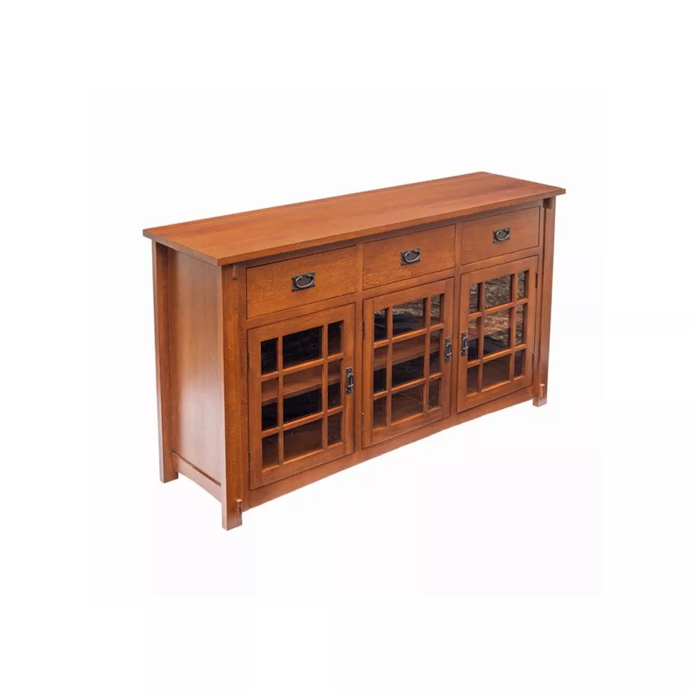 Crafters and Weavers Craftsman Mission Solid Oak Sideboard - 65 - Michael's Cherry