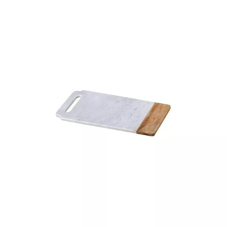 Creative Home Marble Serving Board - Taj Elite - White & Mango Wood