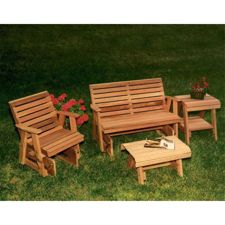 Creekvine Designs Cedar Rocking Gliders & Tables Set