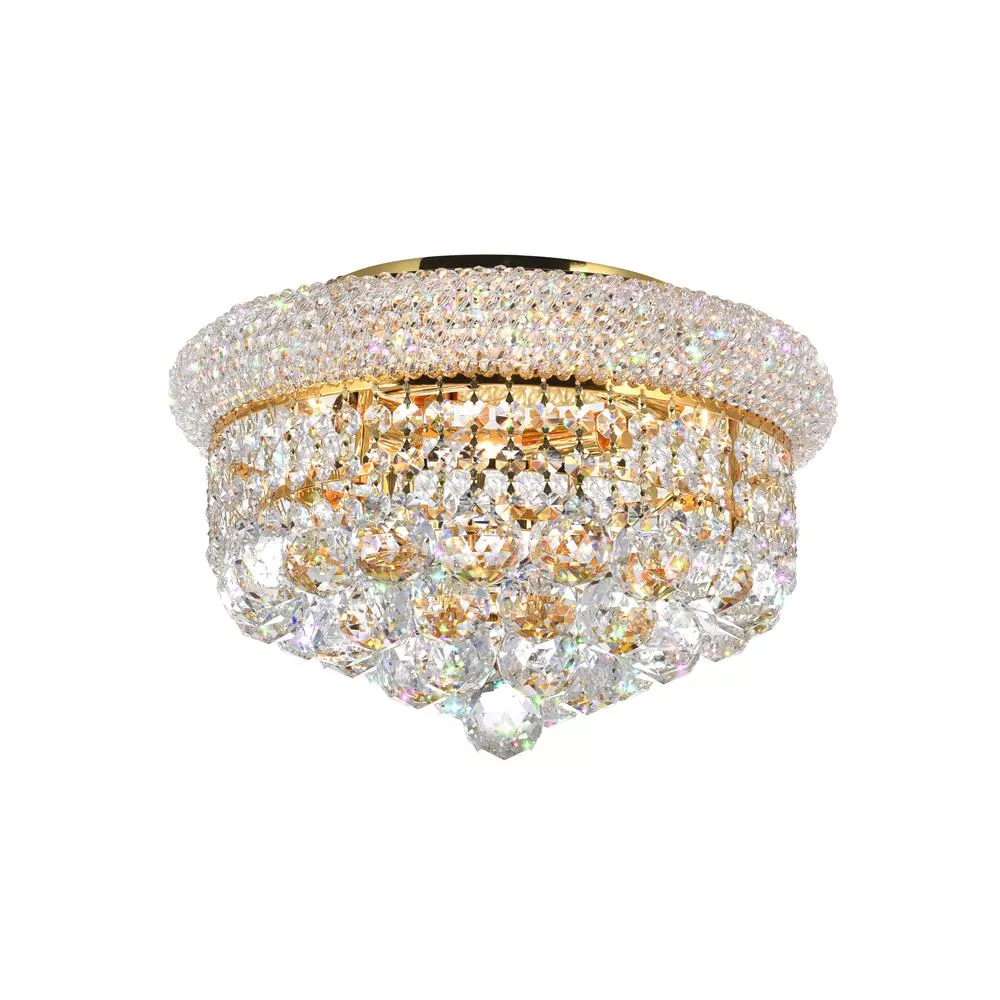 CWI Lighting Empire 4 Light Flush Mount With Gold Finish