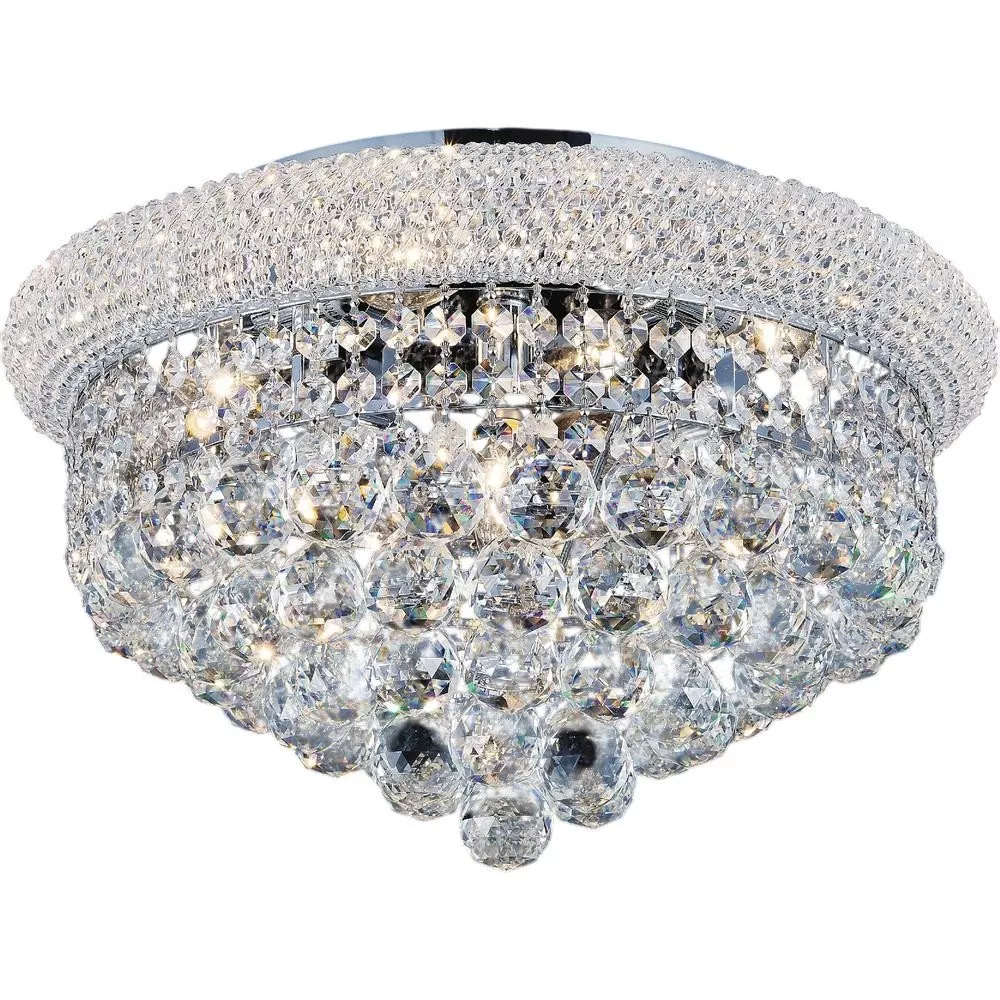 CWI Lighting Empire 5 Light Flush Mount With Chrome Finish