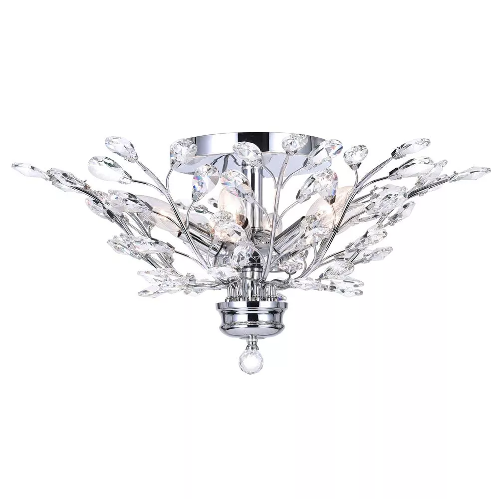 CWI Lighting Ivy 6 Light Flush Mount With Chrome Finish
