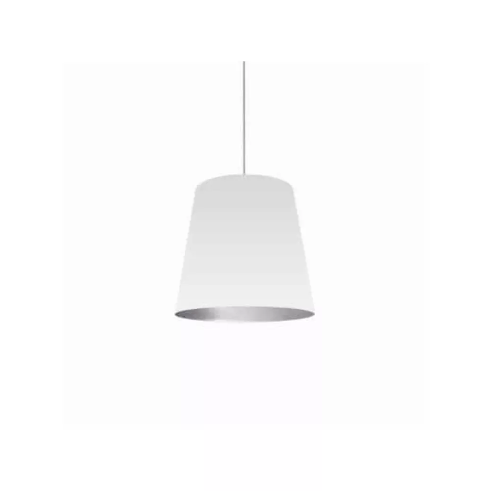 Dainolite 1LT Oversized Drum Pendant,Medium - Wht/Slv