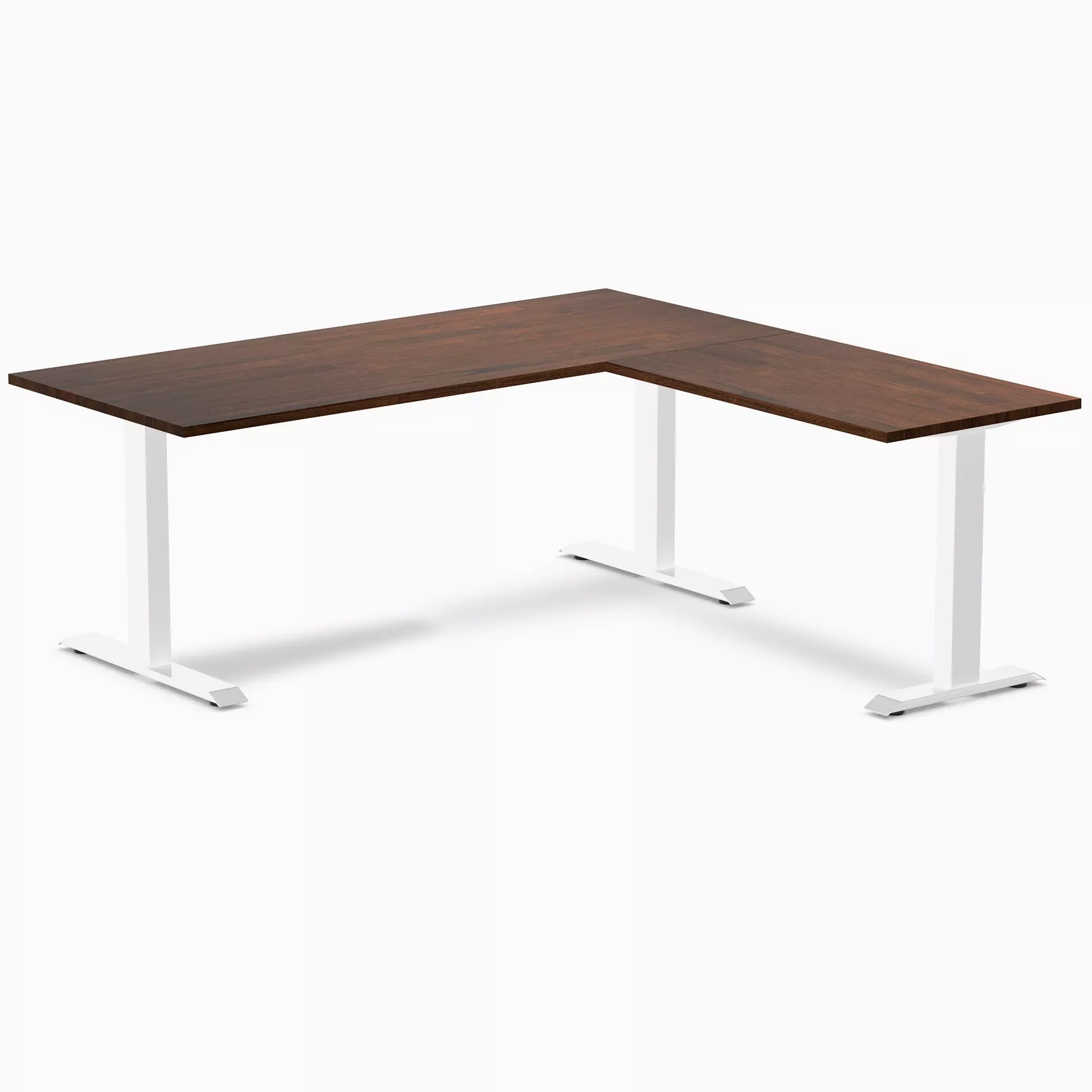 Desky Zero Rubberwood L-Shape Office Desk