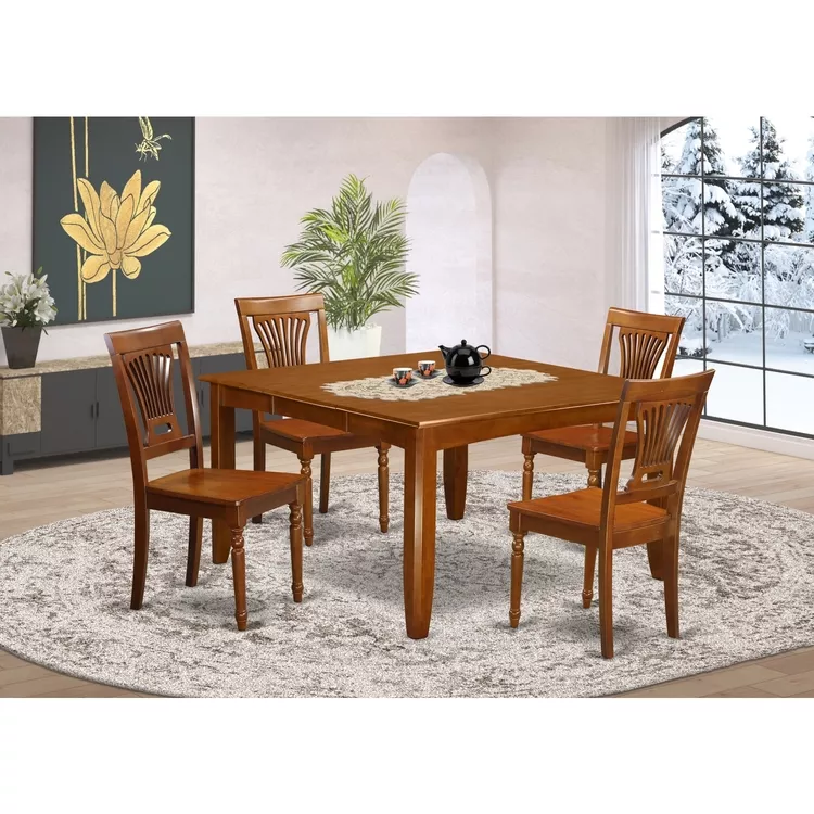Dining Room Set-Dining Table And Wood Dining Chairs