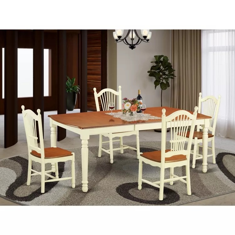 Dining Table Set with Butterfly Leaf - Chairs