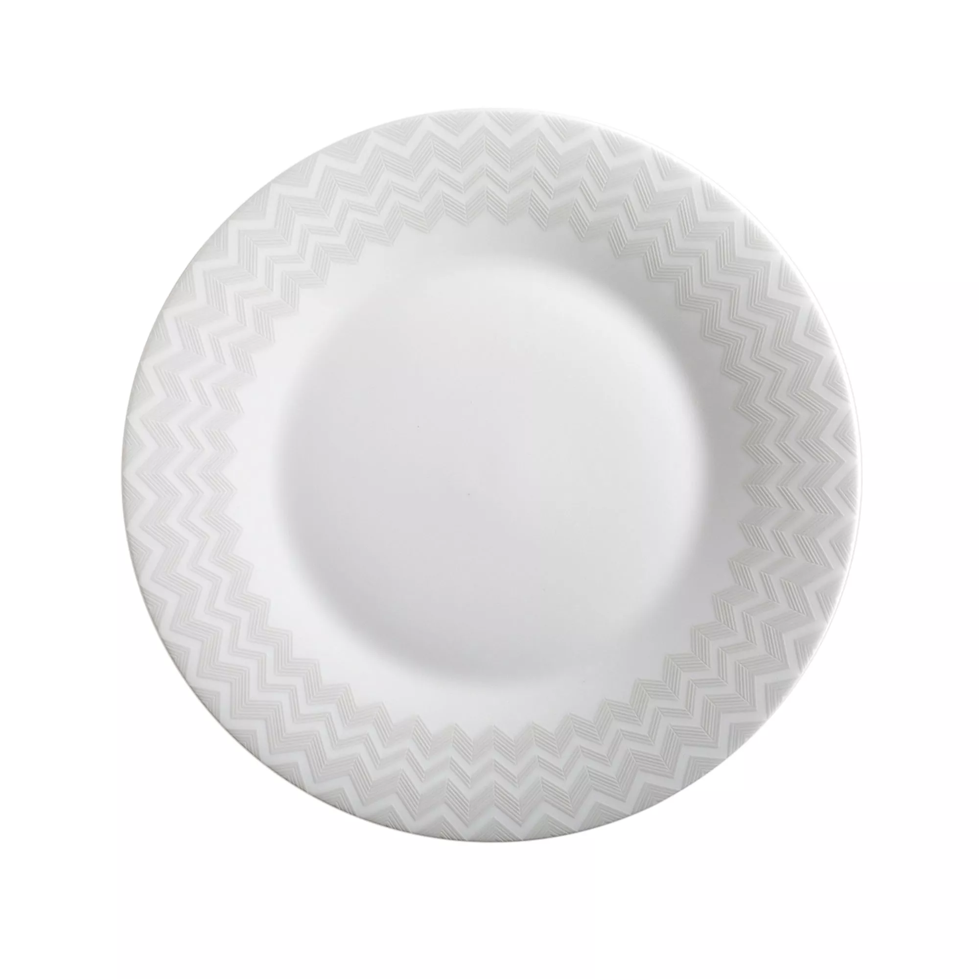 Dinner Plates ZIG ZAG WHITE Set of 6, diam. 10.83"