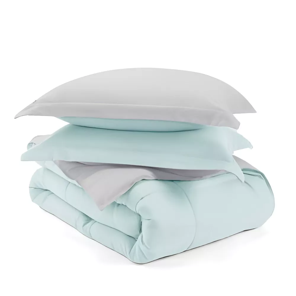 Double-Sided Microfiber Comforter Set – 3-Piece Reversible Bedding Ensemble