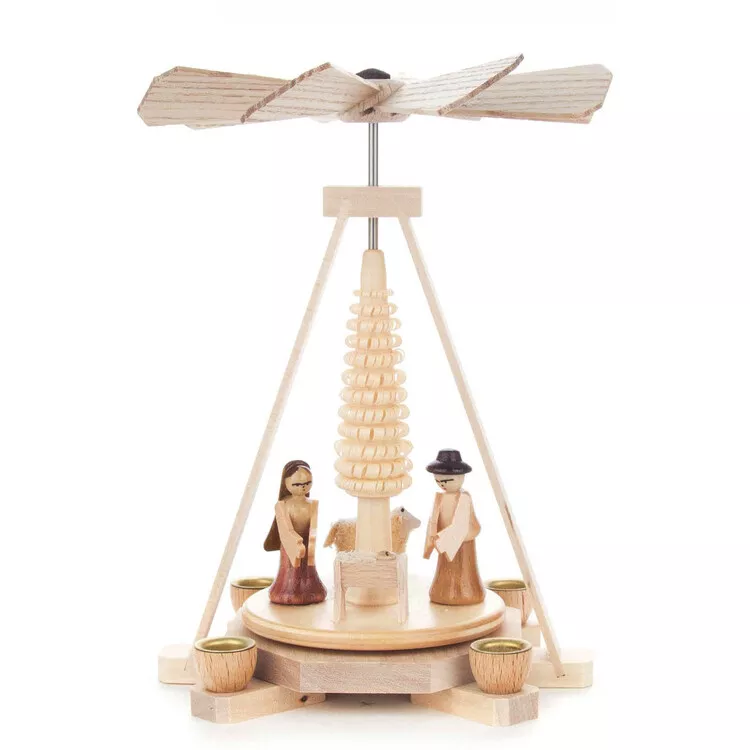 DREGENO Mini Nativity Pyramid - German Wood Decor