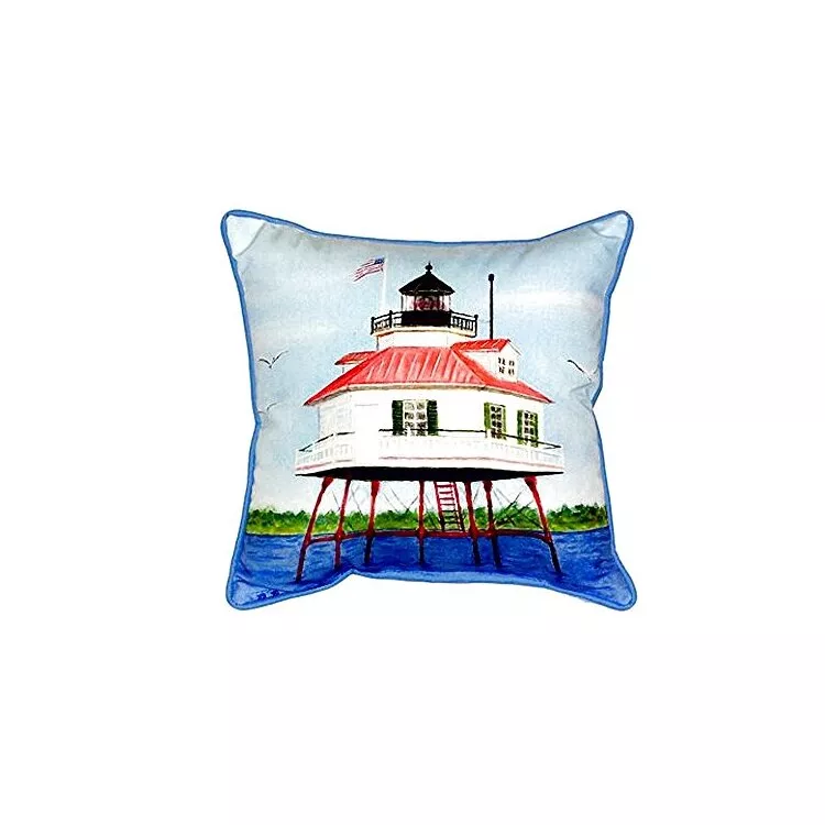 Drum Point Lighthouse Small Indoor/Outdoor Pillow 12x12
